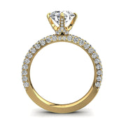 Bague de fiançailles diamant naturel rond 1.50 carat or jaune Elisa